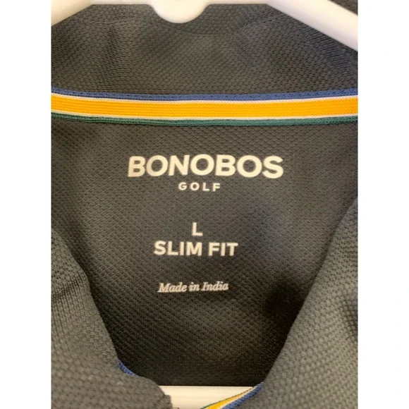 Bonobos Mens Size L Black Slim Fit Golf Long Sleeve 1/4 Zip Pullover Jacket - Picture 4 of 6